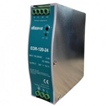 Fonte Chaveada Industrial Alfacomp, 120W, 24V - EDR-120-24 em Alegrete