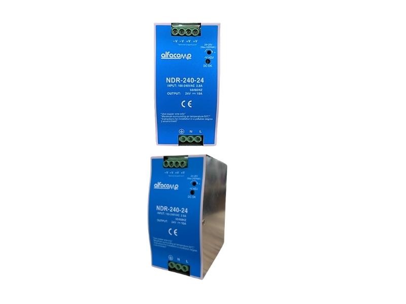 Fonte Chaveada Industrial Alfacomp 240W, 24V - NDR-240-24