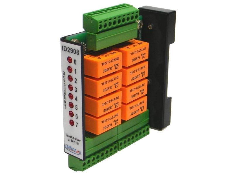 Isolador a relé para 8 saídas digitais - ID2908