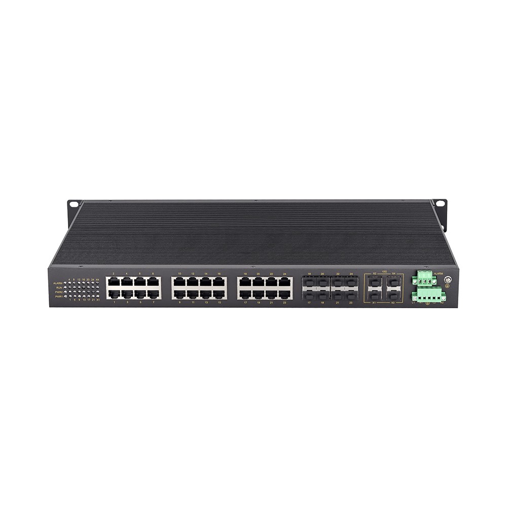 CISCOM8028GX-4XGF-8GC-16GT – Switch industrial Layer 3 gerenciável 28 portas com 4 SFP+ 10G, 8 combo Gigabit e 16 portas RJ45